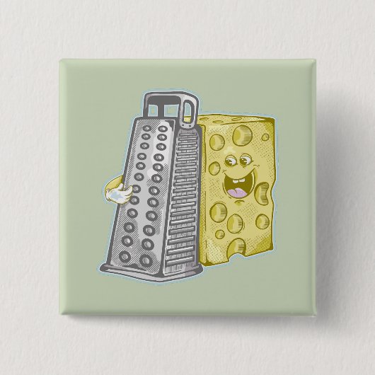 Badge Carré 5 Cm Fromage râpé avec raidiste (Devant)