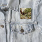 Badge Carré 5 Cm Frontière herbacée (En situation)