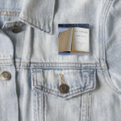 Badge Carré 5 Cm Frontispice de "Ulysse" par James Joyce (En situation)