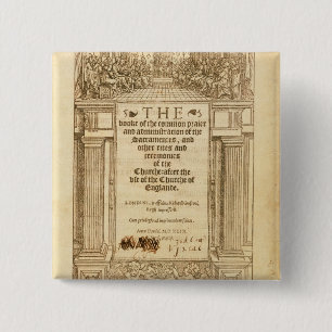 Badge Carré 5 Cm Frontispice 'du livre de Prayer commun