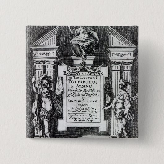 Badge Carré 5 Cm Frontispice pour "Argenis" par John Barclay (Devant)