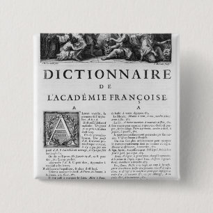 Badge Carré 5 Cm Frontispice pour le dictionnaire d'académie