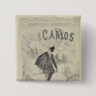 Badge Carré 5 Cm Frontpage de 'Le Journal Amusant'