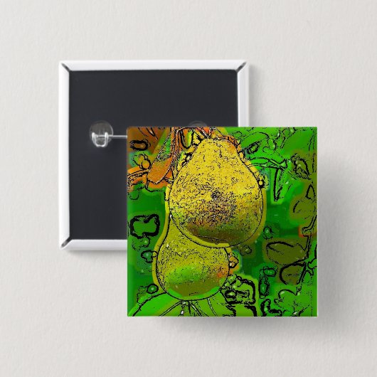 BADGE CARRÉ 5 CM FRUIT (Devant & derrière)