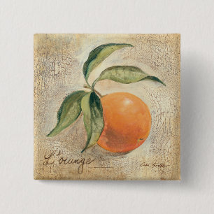 Badge Carré 5 Cm Fruit orange brillant rond