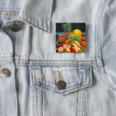 Badge Carré 5 Cm fruit sain (En situation)