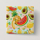 Badge Carré 5 Cm Fruits d'été frais Motif (Devant)