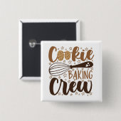 Badge Carré 5 Cm Fun Cookie Baking Creative (Devant & derrière)