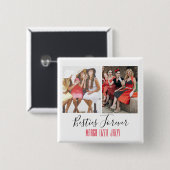 Badge Carré 5 Cm Fun Friendship Customisée Photo (Devant & derrière)