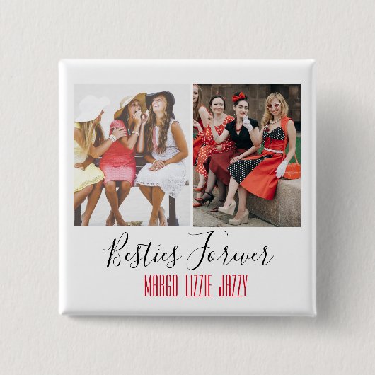 Badge Carré 5 Cm Fun Friendship Customisée Photo (Devant)