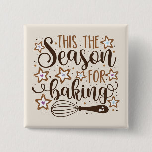 Badge Carré 5 Cm Fun 'Tis Season for Baking Design