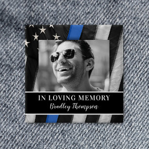 Badge Carré 5 Cm Funérailles commémoratives de l'officier de police