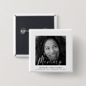 Badge Carré 5 Cm Funérailles de photos commémoratives modernes (Devant & derrière)