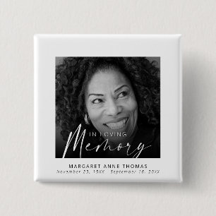 Badge Carré 5 Cm Funérailles de photos commémoratives modernes