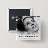 Badge Carré 5 Cm Funérailles en mémoire d'amour (Devant & derrière)