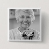 Badge Carré 5 Cm Funéraire Classique commémoratif simple photo (Devant)