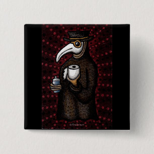 Badge Carré 5 Cm Funky Plague Doctor avec papier toilette