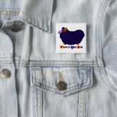 Badge Carré 5 Cm Funky Violet Ram chinois Année Zodiac Carré B (En situation)