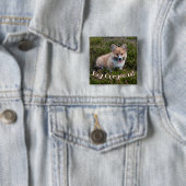 Badge Carré 5 Cm Funny Corgi Puppy (En situation)