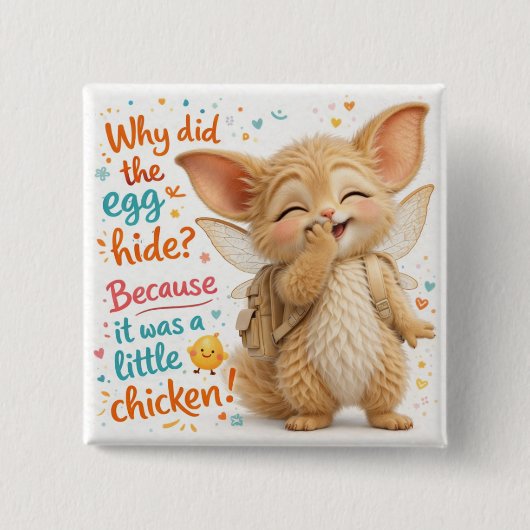 Badge Carré 5 Cm Funny Egg Dad Joke (Devant)