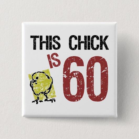 Badge Carré 5 Cm Funny féminin 60e anniversaire (Devant)