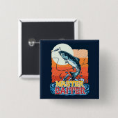 Badge Carré 5 Cm Funny Fishing Master Baiter (Devant & derrière)