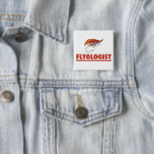 Badge Carré 5 Cm Funny Fly Fishing (En situation)