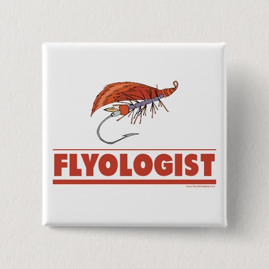 Badge Carré 5 Cm Funny Fly Fishing (Devant)