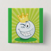 Badge Carré 5 Cm Funny Golf Ball King Of Golf (Devant)
