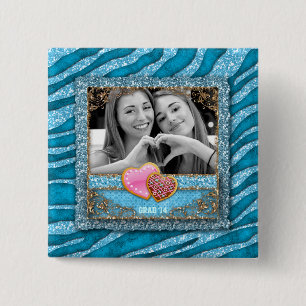 Badge Carré 5 Cm Funny Grad Grad Graduation Zebra Parties scintilla