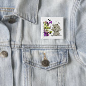 Badge Carré 5 Cm Funny Kidwrapped maman bébé vert ID683 (En situation)