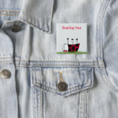 Badge Carré 5 Cm Funny Ladybug Dead Bug Yoga Pose (En situation)