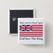 Badge Carré 5 Cm Funny Red Blue Make America Royal Again Flag (Devant & derrière)