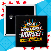 Badge Carré 5 Cm Funny Superhero nuit Shift Infirmière Appréciation