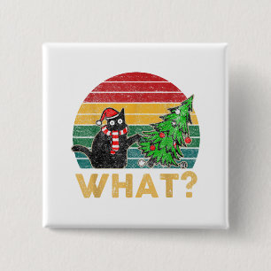 Badge Carré 5 Cm Funny Ugly Sweet de Noël Chemise Naughty Chat San