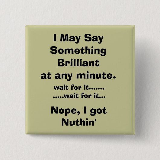 Badge Carré 5 Cm futé (Devant)