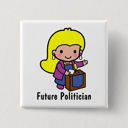 Badge Carré 5 Cm Futur fille Politicienne / Intervenant (Devant)