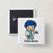 Badge Carré 5 Cm Futur médecin (Devant & derrière)
