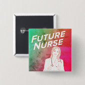 Badge Carré 5 Cm Future infirmière (Devant & derrière)