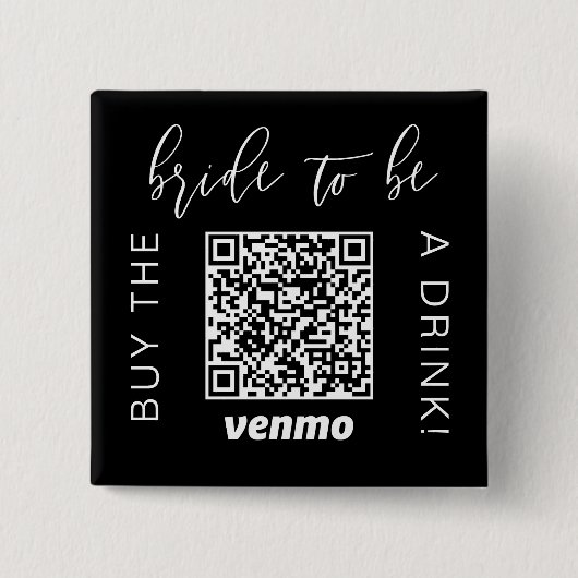 Badge Carré 5 Cm Future Mariée Acheter Un Verre Avec QR Code Venmo  (Devant)