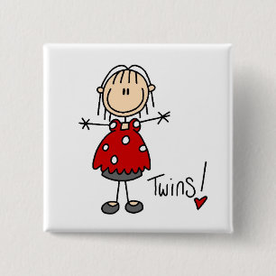 Badge Carré 5 Cm Futures Maman de Jumeaux Tshirts et Cadeaux
