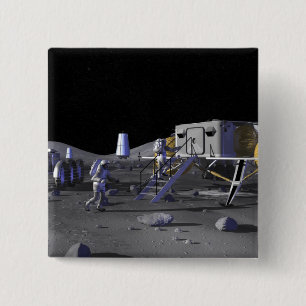 Badge Carré 5 Cm Futures missions 13 d'exploration d'espace