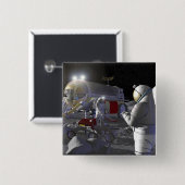 Badge Carré 5 Cm Futures missions d'exploration spatiale 11 (Devant & derrière)