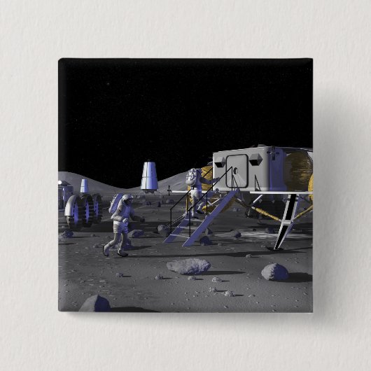 Badge Carré 5 Cm Futures missions d'exploration spatiale 13 (Devant)