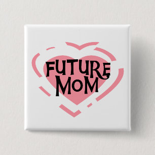 Badge Carré 5 Cm Futurs T-shirts et cadeaux de coeur de rose de