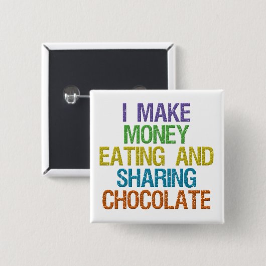 Badge Carré 5 Cm Gagnez l'argent (Devant & derrière)