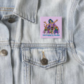 Badge Carré 5 Cm Gaia and the Planeteers Graphic (En situation)