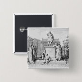 Badge Carré 5 Cm Gaius Gracchus pleurant avant son père (Devant & derrière)