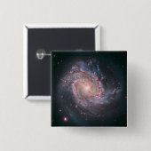 Badge Carré 5 Cm Galaxie spirale barrée Messier 83.2 (Devant & derrière)