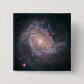 Badge Carré 5 Cm Galaxie spirale barrée Messier 83.2 (Devant)